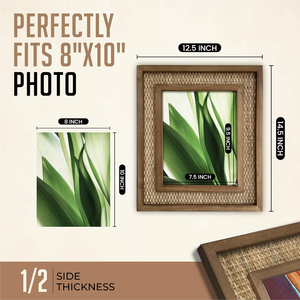 Cadre photo en rotin et bois fabriqué au Vietnam matériau écologique utilisé pour la décoration de la maison cadres photo en gros - Product Image 4