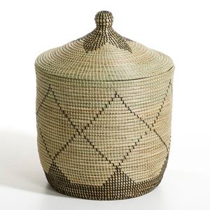 Cesto de lavandería de hierba marina hecho a mano con tapa, cesta de almacenamiento tejida para mantas, juguetes, ropa, organizador para el hogar o la habitación infantil - Product Image 6