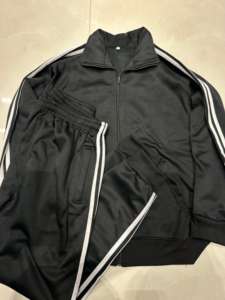 Ensemble de survêtement décontracté pour homme en coton 100% avec veste zippée et pantalon pour l'hiver - Product Image 3