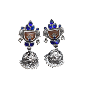 Diseño de moda elegante pendiente de moda plata de alta calidad aspecto igual piedra Stud Jhumka pendiente joyería para niñas y mujeres - Product Image 6
