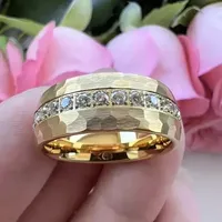 TISHYA DIAMOND Bague de mariage vintage pour homme en argent 925, sertie de moissanite taille ovale, plaqué or rose/or, 12g