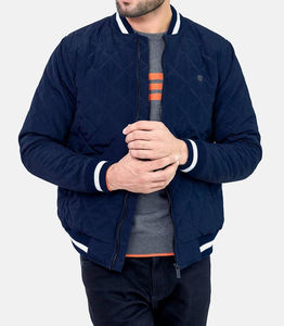 Chaqueta Bomber Casual de Invierno para Hombre, de Alta Calidad, Corte Ajustado, Color Sólido, Estilo Béisbol, Tejido de Punto, Decoración de Bolsillos en la Parte Delantera - Product Image 2