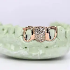 Meilleur prix pour personnalisé 925 Sterling Sier Or Rose Hip Hop Style Glacé Moissanite Diamant Grilles De Dents Fine Body Jewelry - Product Image 3