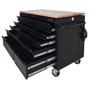 Armoire à outils 142cm 10 tiroirs couleur noire pour mécanicien Garage industrie armoire de rangement d'outils entrepôt Garage atelier sans plomb - Product Image 5