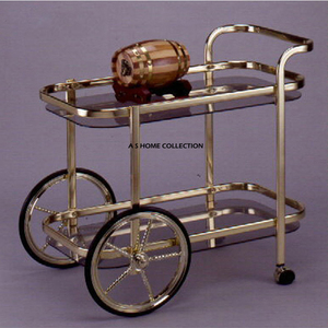 Chariot de service de stockage de roue de roulement d'étagère de support écologique fait à la main en métal plaqué or à la mode au prix de gros - Product Image 3