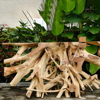 Table Basse en Racine de Teck Faite à la Main, Écologique, Moderne, pour Extérieur ou Intérieur, Meuble d'Appoint Éblouissant, Alliance Artisanat Naturel - Offre Spéciale