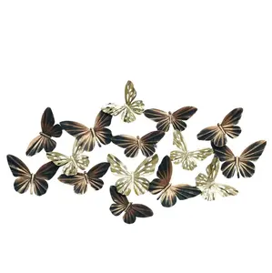 ที่แขวนผนังรูปปั้นผีเสื้อศิลปะเหล็กตกแต่งบ้านงานฝีมือโลหะศิลปะผนังสำหรับตกแต่งพื้นหลังสำนักงานและโซฟา - Product Image 1