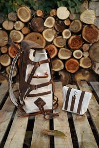 Sac à dos en toile et cuir, léger, robuste, pour les voyages en plein air, l'école, le travail, la randonnée, résistant, unisexe, multi-poches, style vintage - Product Image 5