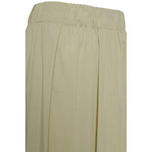 Khaki <b>Parachute</b> Fabric Straight <b>Skirt</b> with Elastic Waist and Pleat Details - Product Image 2
