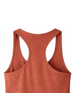 Manufacturer Customized Women <b>Rust</b> Orange Racerback TankTop Sleeveless O Neck Soft Stretch Casual Workout Fitness Gym SummerVest - Product Image 4
