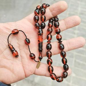 Chapelet musulman en cristal d'ambre en résine personnalisable de 10 mm, perles de prière islamiques, tasbih, cadeau artisanal écologique - Product Image 2