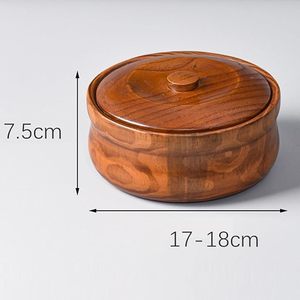 Venta caliente ensaladera de madera multicolor esmalte de madera impreso cuenco redondo para servir al por mayor de La India por HF CRAFTS - Product Image 5