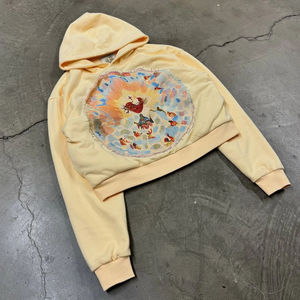 เสื้อฮู้ดดี้ผู้ชายทรงโอเวอร์ไซส์ผ้าเฟรนช์เทอร์รี่เนื้อหนา ปักลายแบบฉีดตรง ดีไซน์แฟชั่นสั่งทำพิเศษ - Product Image 2