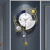 Vente en gros style européen Horloge murale moderne en fer 78x38cm, créative et simple, avec peinture