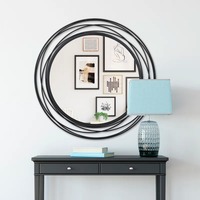 Grand miroir décoratif carré doré Art Déco éclairé, avec cadre en fil métallique superposé, pour décoration de mariage, couloir ou chambre