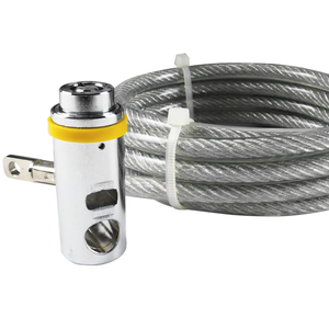 Bloqueo de cable de combinación antirrobo compacto con acabado cromado Construcción de aleación de zinc y acero para desbloqueo de llave de equipaje de tecnología al aire libre - Product Image 2