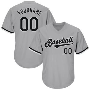 100% poliéster sublimado bordado Logo Pull Over V cuello hombres béisbol manga corta Camiseta Jersey - Product Image 3