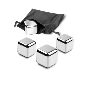 ชุดทำน้ำแข็งสแตนเลสแบบนำกลับมาใช้ใหม่ได้ก้อนน้ำแข็งสำหรับแช่ไวน์304 - Product Image 3