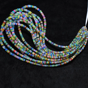 Cuentas Redondas Lisas de Ópalo Etíope Disco Hechas a Mano de 4.5 mm, Hilo de 16 Pulgadas para la Elaboración de Joyas, Piedra Preciosa Curativa - Product Image 2