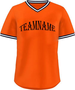 OEM Vente en gros Chemises de baseball personnalisées pour hommes Séchage rapide Respirant 100% Polyester Col en V Uniforme Pull Jersey Baseball vierge - Product Image 4