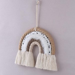 Rainbow <b>wall</b> hanging macrame rainbow neutral rainbow cappuccino browns <b>nursery</b> <b>wall</b> art Designer Macrame Shelf Hanging - Product Image 5