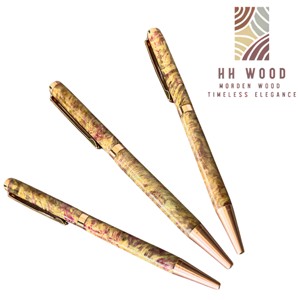 Bolígrafo de giro hecho a mano de lujo, madera estabilizada, ancho de escritura de 0,7mm, artículos promocionales de gama alta, Colección ámbar - Product Image 6