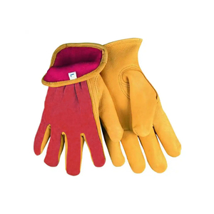 100% Guantes de conductor de cuero de construcción con logotipo personalizado Antideslizante Anti-Calor Características Guantes de cuero de mano de seguridad reforzados con cuero de vaca - Product Image 4