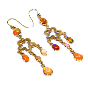 อัญมณีโอปอลเงินแท้ 925 ที่น่าสนใจราคาถูกคลาสสิกแฟชั่นผู้หญิงที่ไม่ซ้ํากันสวมต่างหูแขวน - Product Image 1