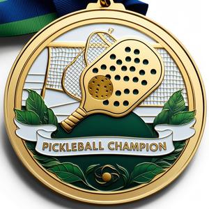 Medallas de Pickleball de metal de acero de latón acrílico personalizadas impresas UV para eventos de caridad y recaudación de fondos Entrega más rápida - Product Image 3