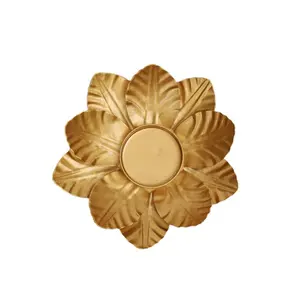 Porte-bougie en métal noir et or - Product Image 3