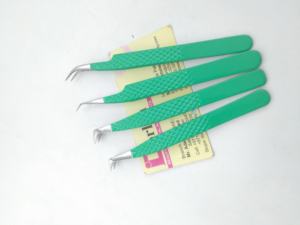 Pince à Épiler en Acier Inoxydable avec Logo Personnalisé, Extension de Cils Greffée avec Poignée en Diamant, Couleur Vert de Mer - Product Image 2