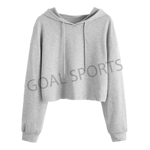 Nouveau sweat à capuche crop top personnalisé pour femme avec logo de l'acheteur Saison d'hiver Mode avant Logo Design offert par le Pakistan - Product Image 3