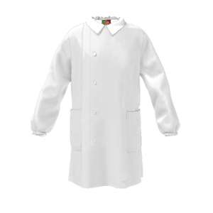 ผ้ากันเปื้อนสำหรับสถานรับเลี้ยงเด็กโรงเรียนปรับแต่งได้กระดุมปิดด้านข้างสีขาวหรือสีฟ้าอ่อน - Product Image 2