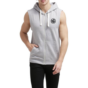 Hoodies sans manches à fermeture éclair de qualité supérieure, basiques, streetwear, sur mesure, 100% coton, respirants, séchage rapide - Product Image 2