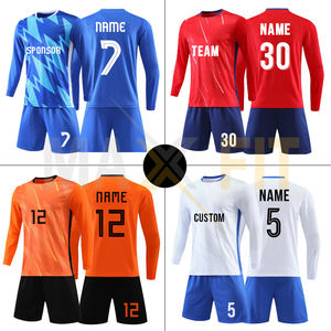 Uniforme de fútbol para hombre y niño, Kits de fútbol de manga larga, conjunto de camisetas de fútbol para adultos, uniformes de entrenamiento para hombre - Product Image 2