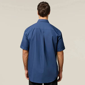 Camisa de Trabajo FR de Manga Corta 100% Algodón Profesional al por Mayor, Etiqueta Personalizada, Uniforme Industrial con Botones, Alta Visibilidad, CE - Product Image 3