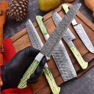 Juego de Cuchillos de Cocina de Acero de Damasco Forjados a Mano, 5 Piezas, Cuchillo de Chef de Acero de Damasco - Product Image 3
