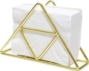 Porte-serviettes en acier inoxydable finition or, design élégant incurvé, base stable, accès facile, organisateur de table haut de gamme - Product Image 5