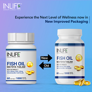 Inlife น้ำมันปลาโอเมก้า3ซอฟต์เจลแคปซูล1000มก. น้ำมันปลาโอเมก้า3แคปซูลซอฟต์เจล