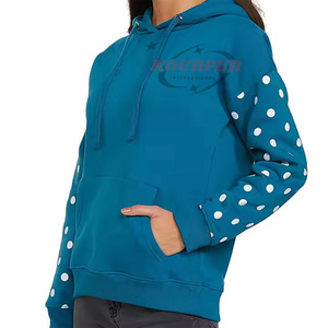 Sudadera con capucha hecha en el mejor material en diseño impreso transpirable y la mejor Sudadera con capucha de calentamiento para mujer con diseño bordado personalizado - Product Image 3