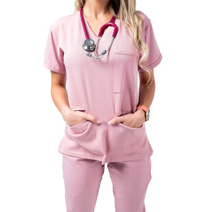 Offre Spéciale femmes infirmière Scrubs confortable toute la journée hôpital porter tissu tissé en gros - Product Image 4
