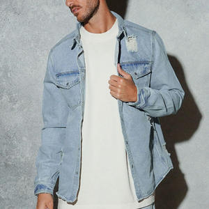 Custom Fashion <b>Mens</b> Denim <b>Jacket</b> Embroidered Designer Jeans <b>Jacket</b> OEM - Product Image 2