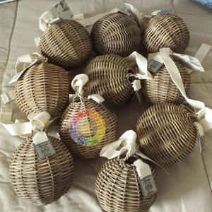 Fait à la main Vietnam rotin boule ornements vacances festives et fête suspendus sphères décoratives canne tissé 0084935825297 - Product Image 3
