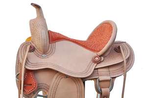 Selle de course de baril de qualité supérieure en cuir véritable fait à la main selle de cheval occidental de qualité supérieure selle de rodéo légère pour les cavaliers de ranch - Product Image 3