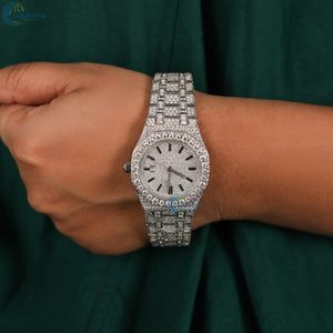 Reloj de Lujo Unisex CVD Diamond Full Iced Out Lab Grown Diamonds Reloj de Pulsera Bling de Acero Inoxidable Reloj de Estilo Hip Hop Personalizado - Product Image 2