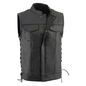 Chaleco de moto de cuero de vaca al por mayor de alta calidad para hombre Color personalizado impermeable y resistente al viento Fabricación de alta calidad - Product Image 6