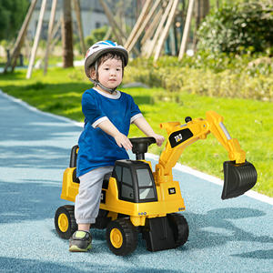 HOMCOM Jouet Bulldozer pour enfants de 1 à 3 ans avec pelle et conteneur, sans batterie, jaune - Product Image 2