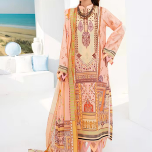 Collection d'été Maxi personnalisée costumes pakistanais de pelouse 3 pièces avec broderie costumes Shalwar Kameez vêtements de cérémonie respirants - Product Image 1