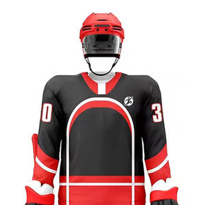 Venta al por mayor mejor diseño 100% poliéster equipo desgaste transpirable ecológico impermeable Hockey sobre hielo Jersey pantalones cortos conjuntos de etiqueta privada - Product Image 3