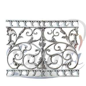 Barandilla de Balcón sin Marco de Hierro Fundido de Alta Resistencia de 52 kg, Paneles Modernos Grises con Protección UV y Resistentes a la Intemperie, Garantía de 5 Años, para Apartamentos - Product Image 1